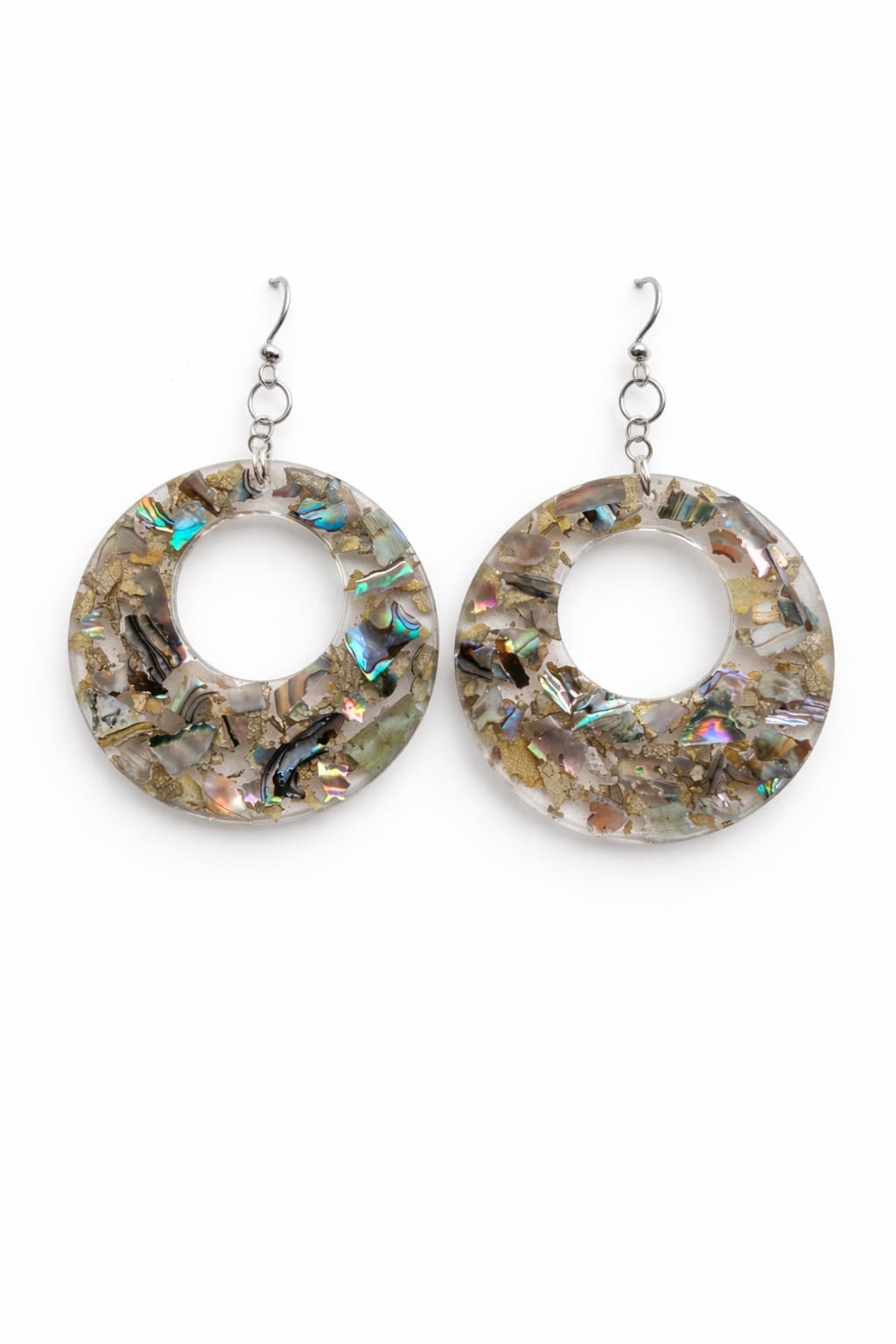 Abalone Resin Circle Hoop - Handmade Indigenous NEW by Secwepemc Sisters